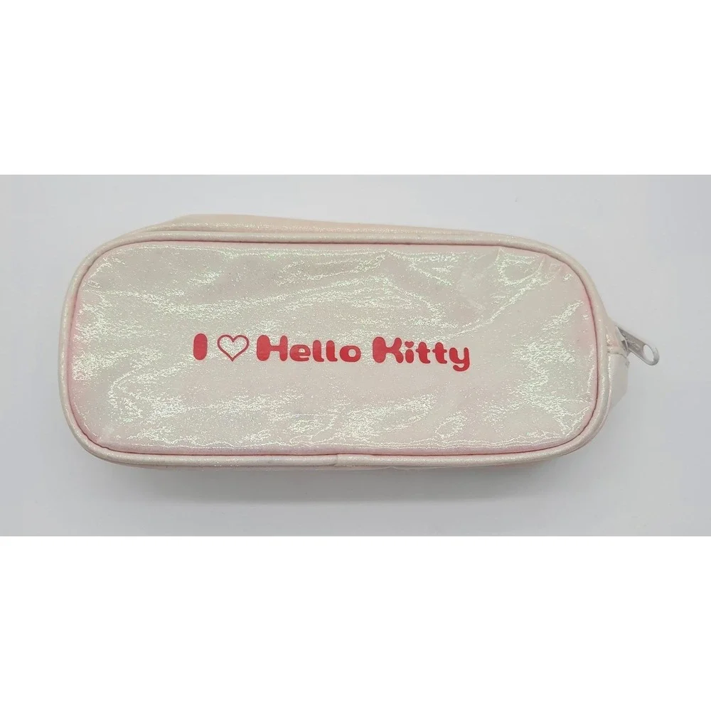 Sanrio Hello Kitty Iridescent Pencil Case Cosmetic Pouch Zip Bag Kawaii